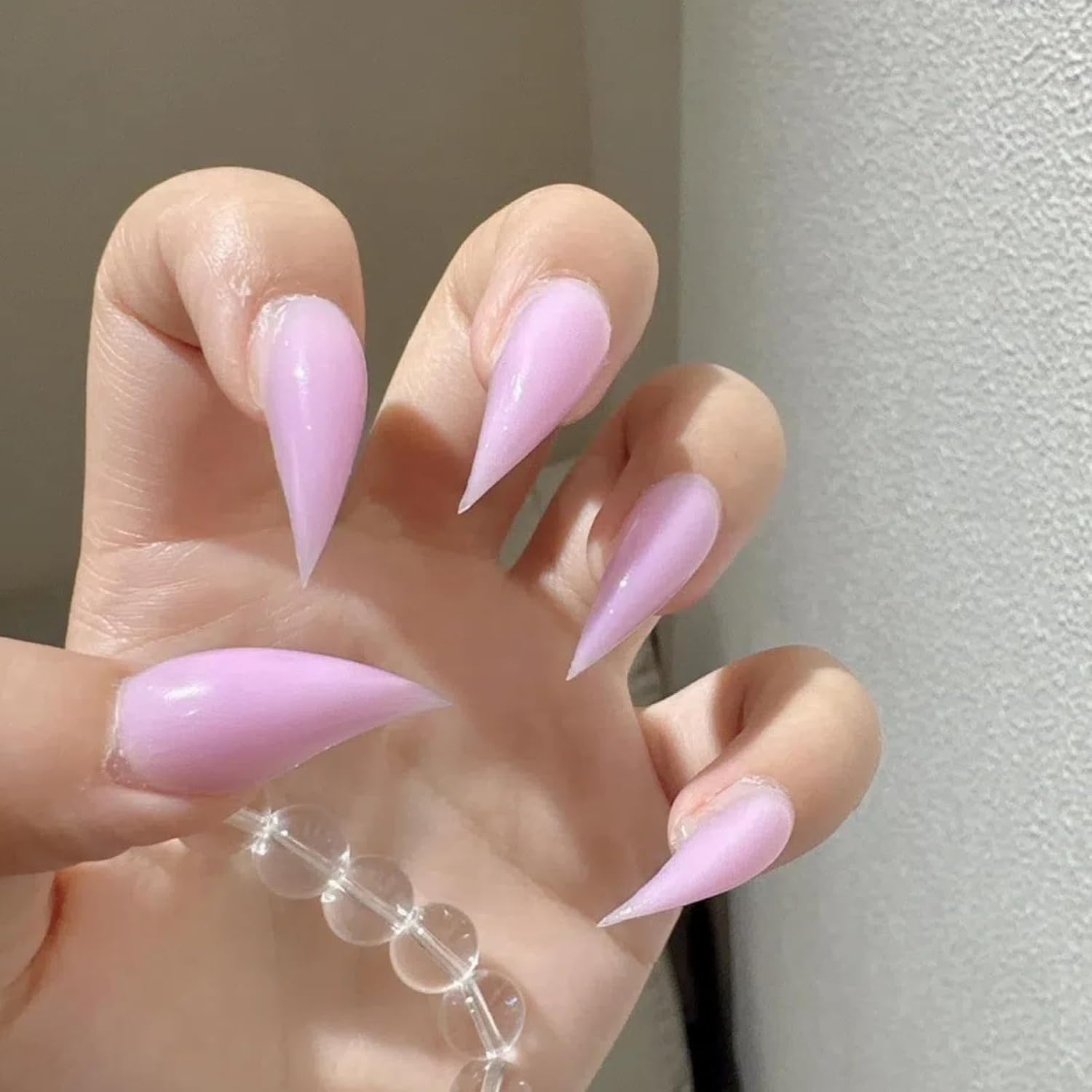 Press on Claw Nails Handmade Short Curved Stiletto Violet Press on Nails Reusable Thick Acrylic Cat Dragon Claw False Nails with Designs Eagle Claw Glossy Glue on Nail