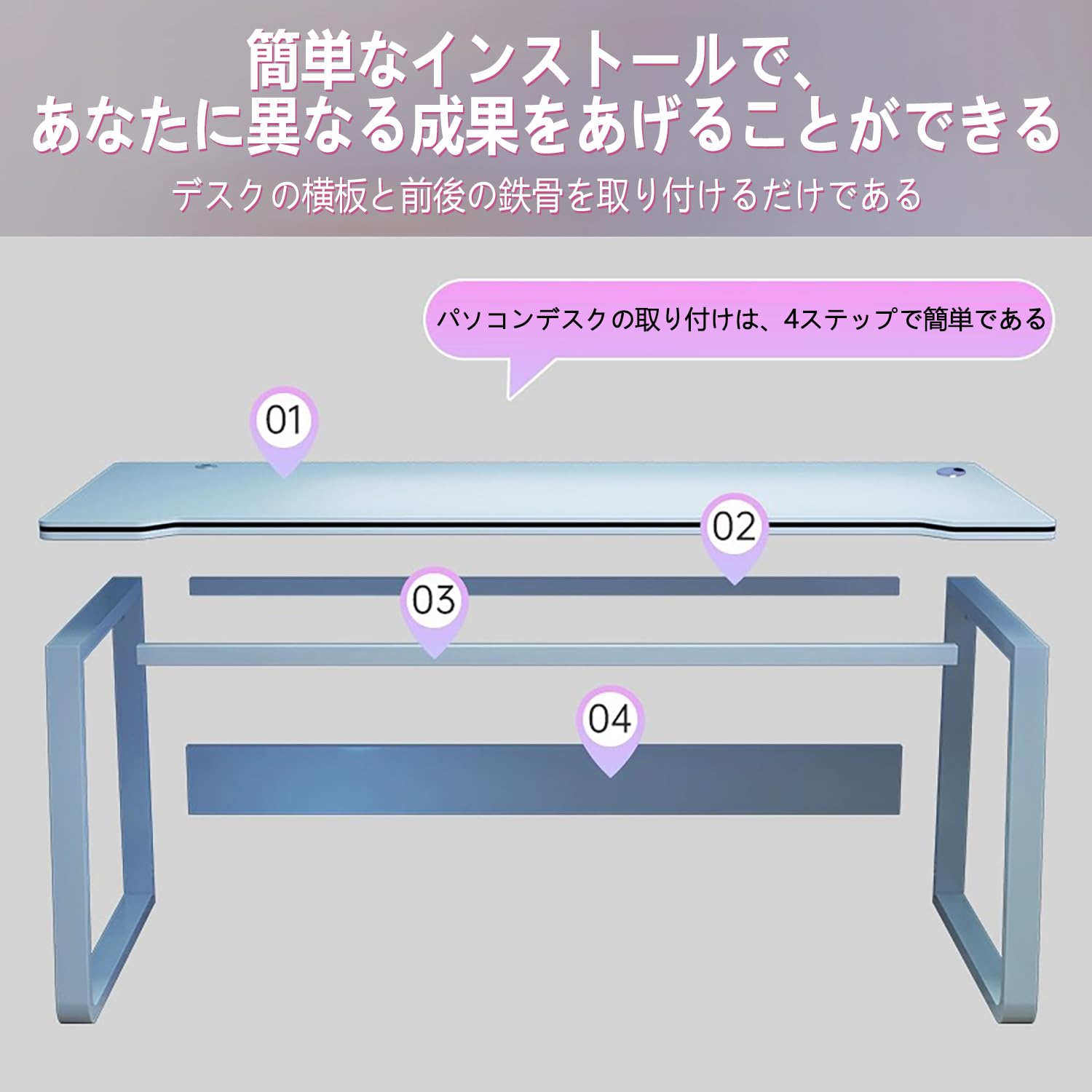 Amazon | 木製 ゲーミングデスク/PCデスク 幅80/100cm×奥行50cm 簡単