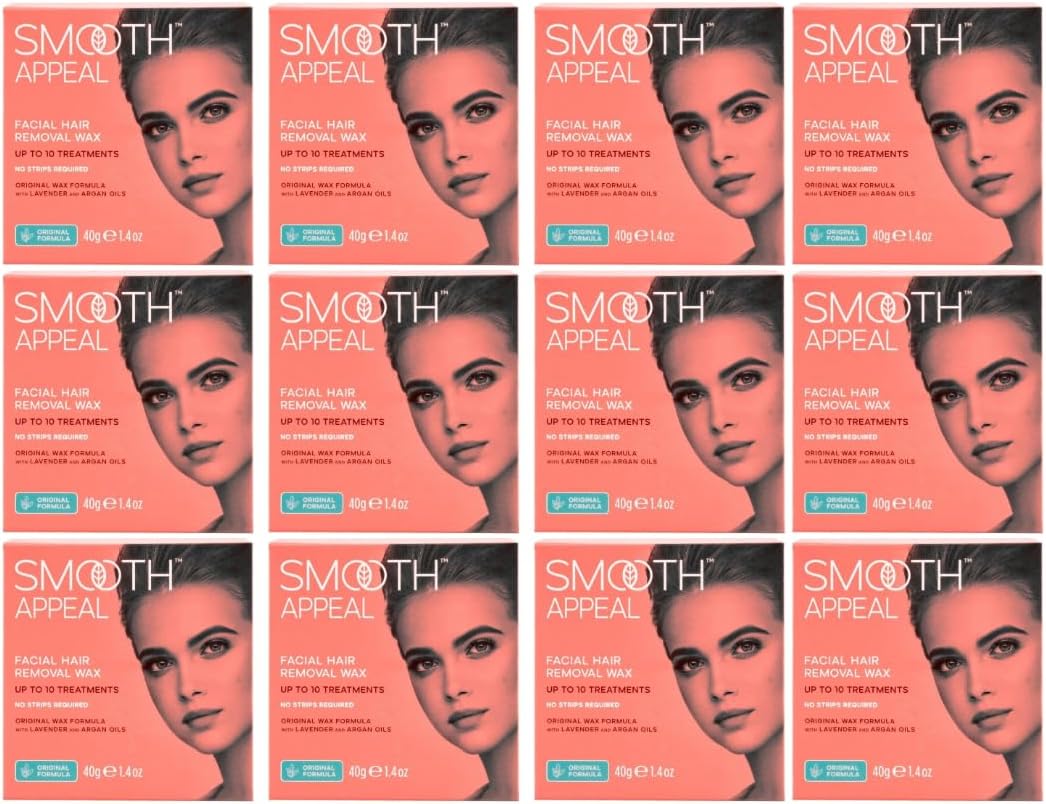 12 Pack of Smooth Appeal Facial Hair Remover Wax - Original Formula