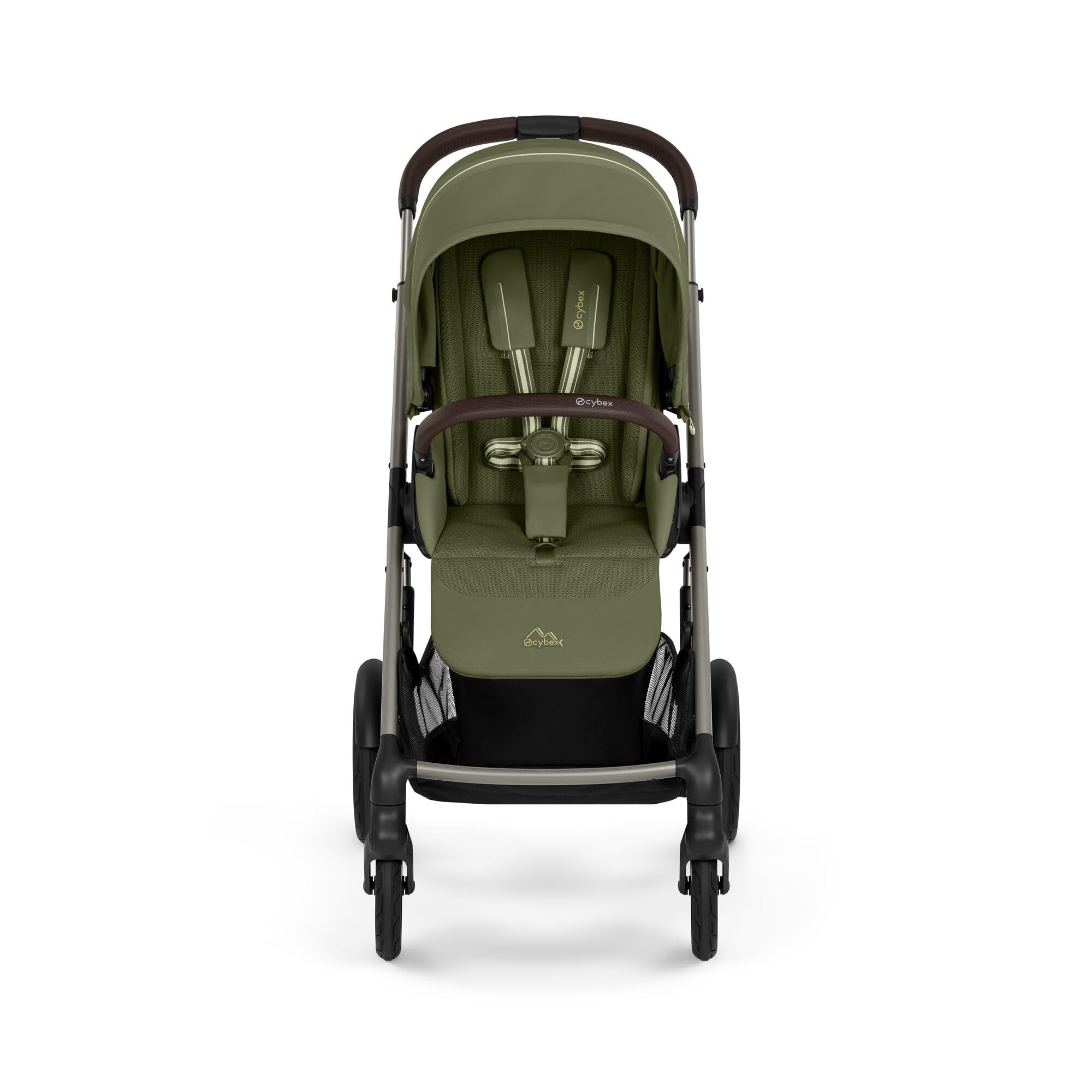 CYBEX Gold TALOS S LUX Kinderwagen, Ab Geburt bis 22 kg, Mit Offroad-Federung, verstellbarem Griff, ergonomischer Liegeposition, Moss Green