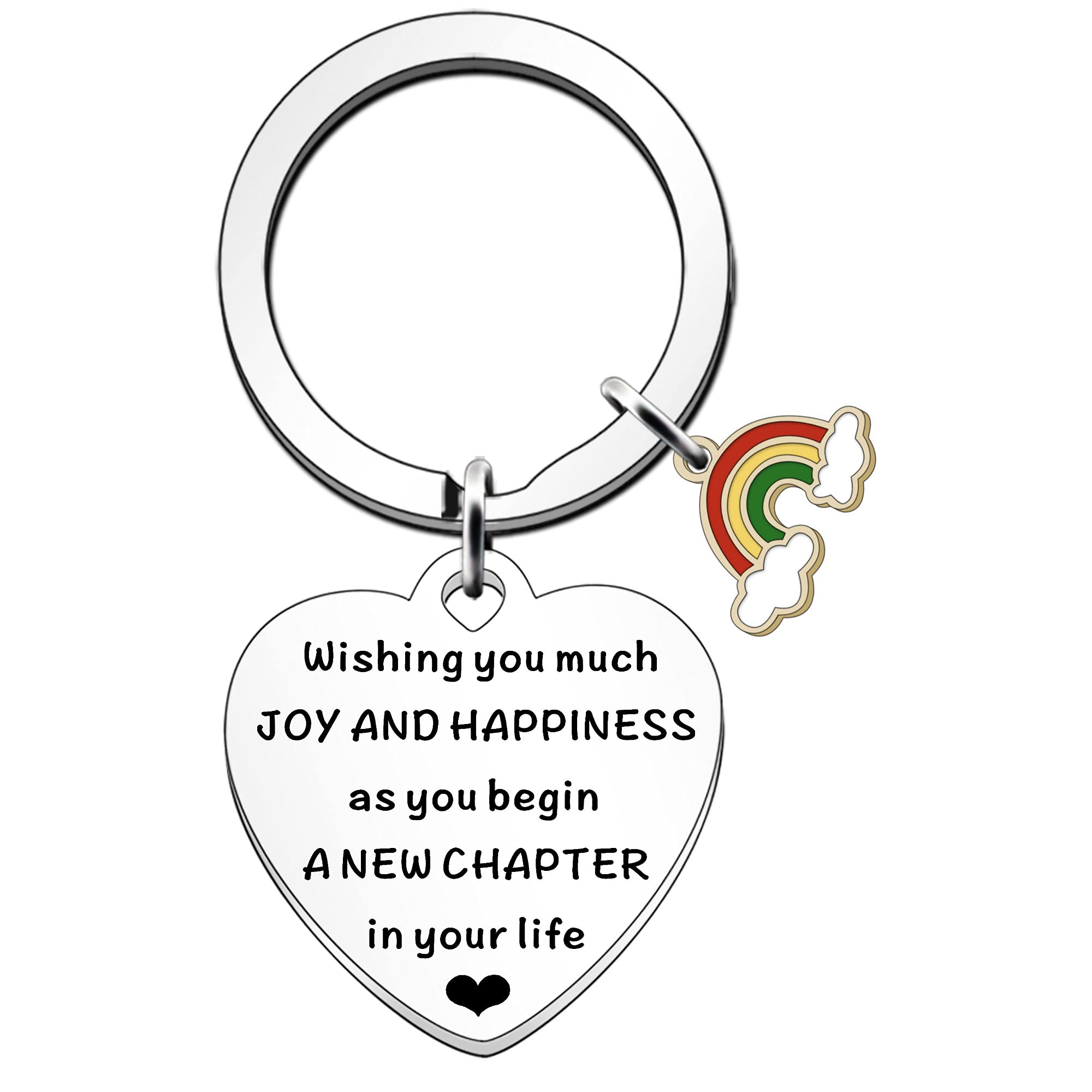 Fmcc Women's Silver Good Luck Gifts For New Job Keyring Leaving Gifts For Colleagues Friendship New Chapter Present