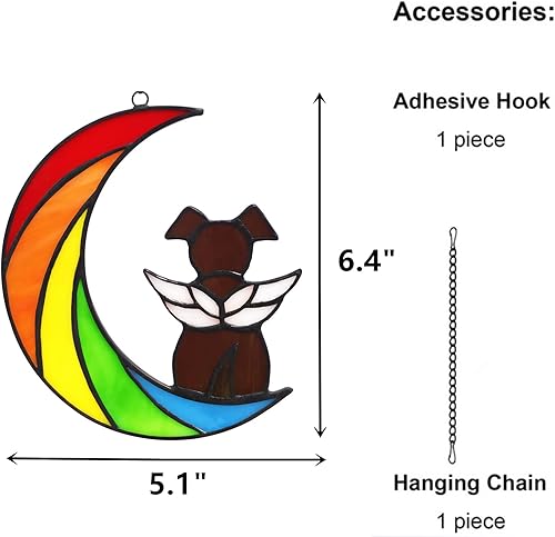 Miniatura 4 de Regalos conmemorativos para perros marrones con diseño de puente de arco iris, vidrieras, recuerdos de condolencias de perros, regalos pensativos de