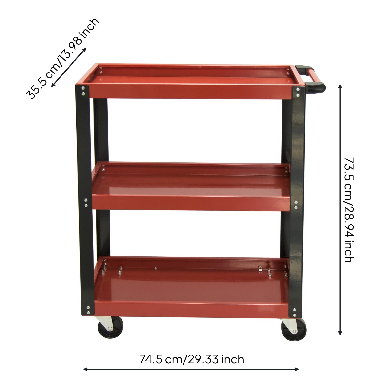 predolo Carrello Portautensili con Ruote Robusto Carrello Porta Attrezzi a Ripiani Stabile per Artigiani, Hobbisti