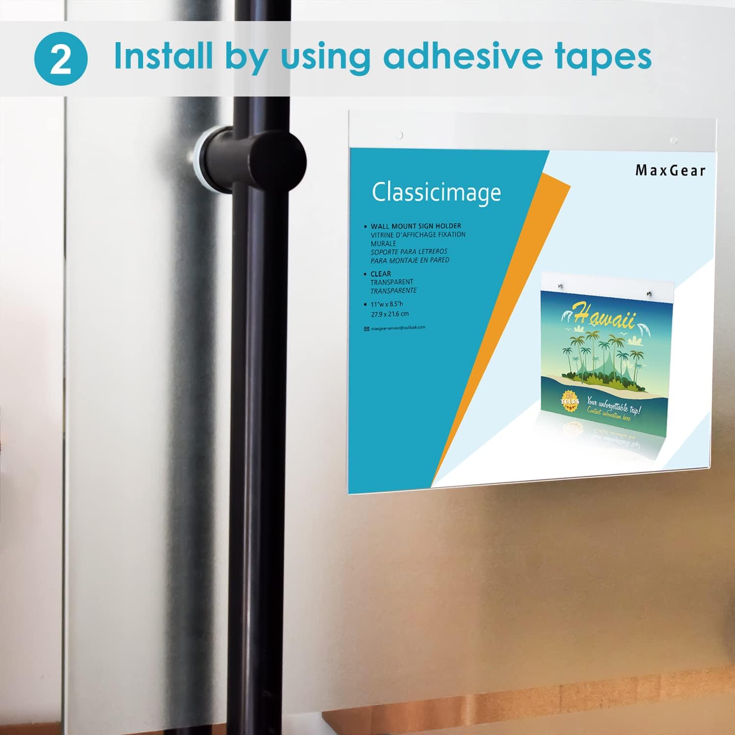 MaxGear Wall Mount Sign Holder, 8.5x11 inches Acrylic Sign Holder with Mounting Screws, Plastic Sign Holder Clear Acrylic Picture Frame for Home, Office, Store, Restaurant, Landscape (12 Pack) : Office Products