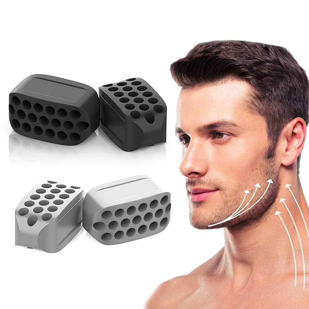 JCD Jawline Exerciser for Men & Women, 4 pack Facial Exerciser Silicone Jaw Exerciser Tablets for Beginner, Intermediate & Advance Users - Jawline Sculptor & Jawline Shaper…