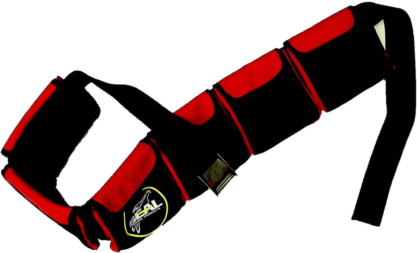 SCUBA DIVING POCKET WEIGHT BELTS (Red, Large 6 pocket)
