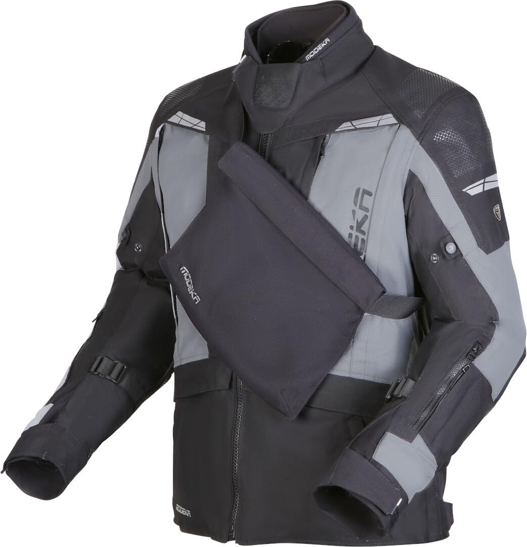 Modeka Hydron wodoodporna kurtka tekstylna motocyklowa, czarny/szary, Long L