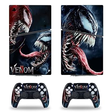 JOCHUI Adesivo de vinil de super-herói para console compatível com PS5 Slim Digital Console Controllers Wrap Skins Aliens