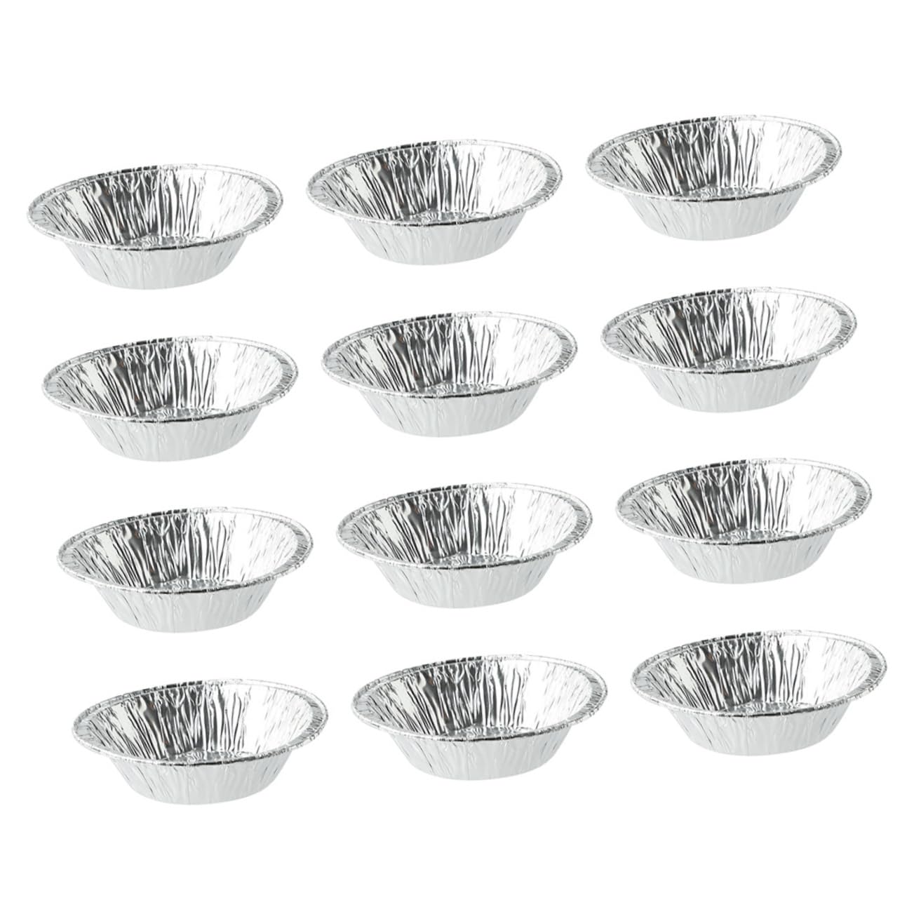 STOBAZA2 Sets 500pcs Disposable Tart Mold Foil Mince Pie Cases Broiling Pan for Oven Mince Pie Egg Tart Reusable Egg Tart Tins Baking Pan Tinfoil Egg Tart Cups Silver Tin Foil