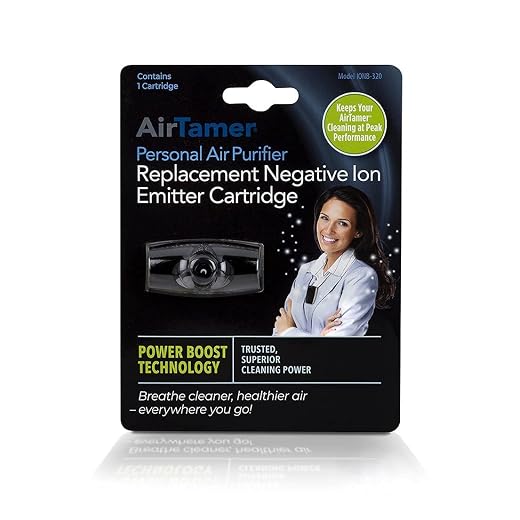 AirTamer Personal Air Purifier Replacement Negative Ion Emitter Cartridge - Made for AirTamer Model A320 (Black)