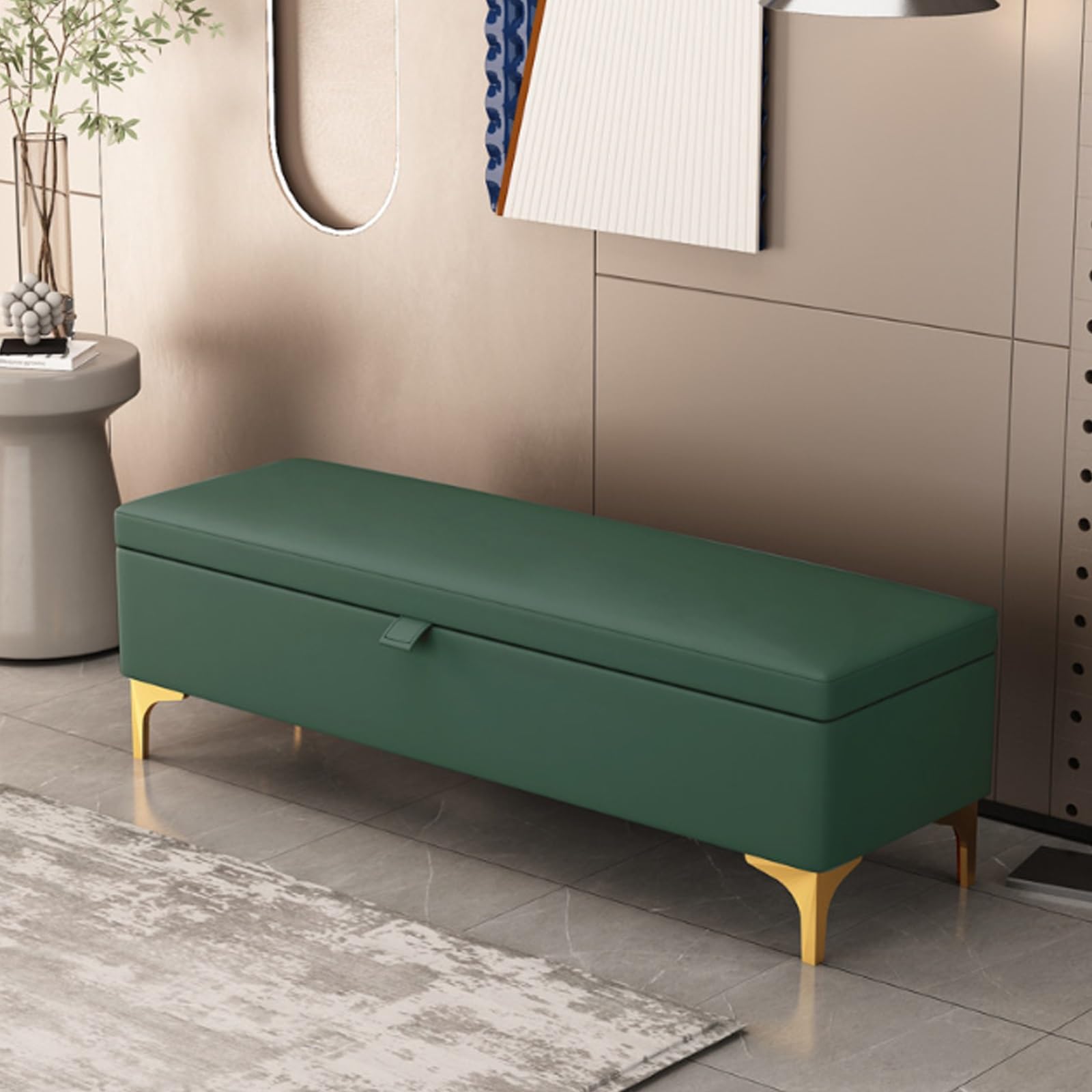 Banc vert foncé résistant aux rayures pour entrée et chambre