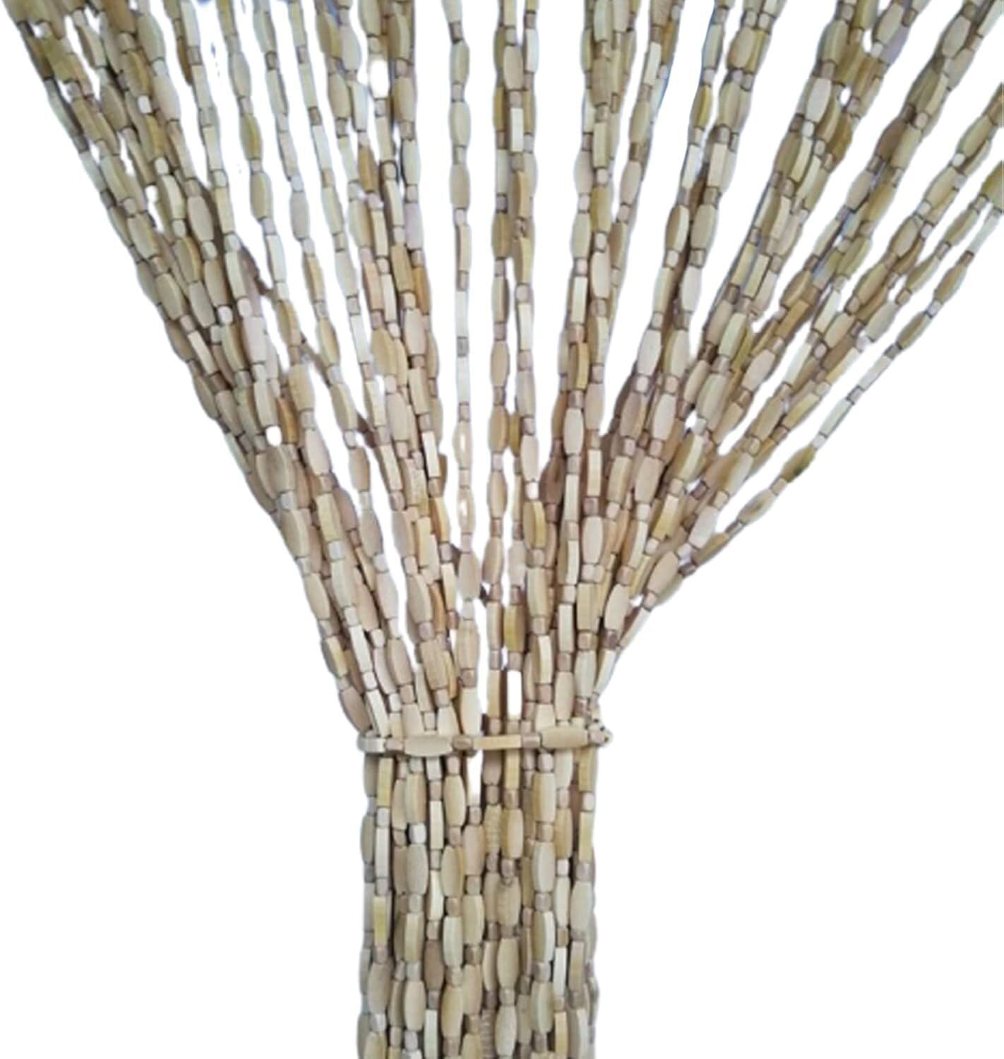 Rideaux de porte en perles de bois noble artisanat pour votre maison