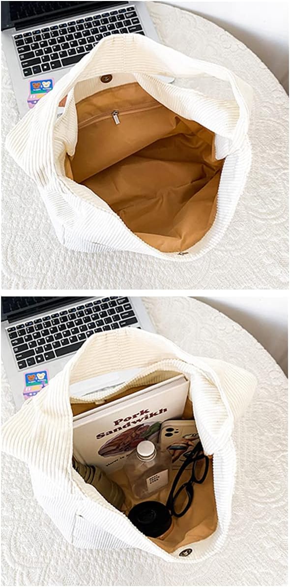 Ulisty Women Corduroy Hobo Bag Wide Strap Shoulder Bag Casual Tote Bag Shopper Purse Handbag - Image 6