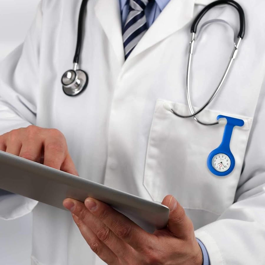 GBULTR Montre Infirmiere Pour Blouse,Montre Trotteuse Infirmière En Silicone Et Broche Sécurisée,Montres à Gousset Pour Infirmières,Idéales Pour Aides Soignantes Et Étudiants Infirmiers