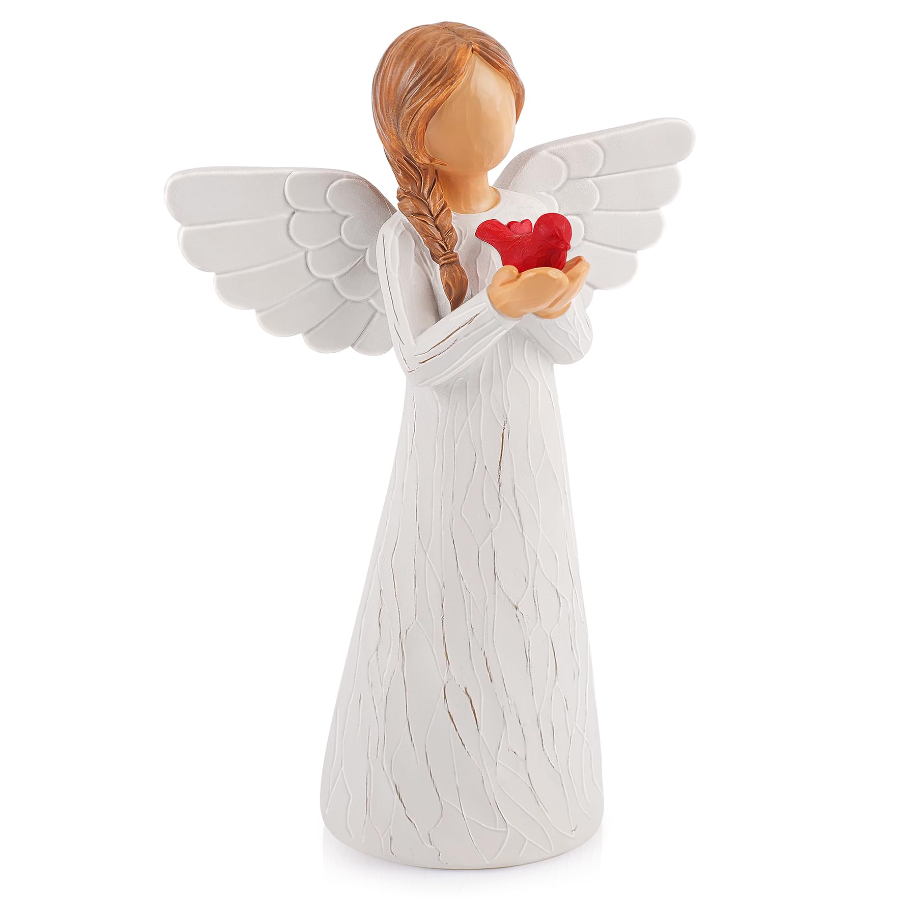 Cardinal Gifts for Women,Sympathy Gifts for Loss of Loved One,Grief Bereavement Gift for Women,Red Cardinal Figurine for Her,Memorial Bird Figurines Home Decor,Sculpted Hand-Painted Angel Figurines