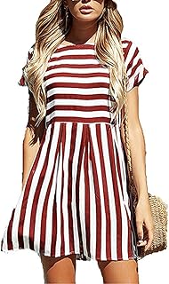 red and white striped dress