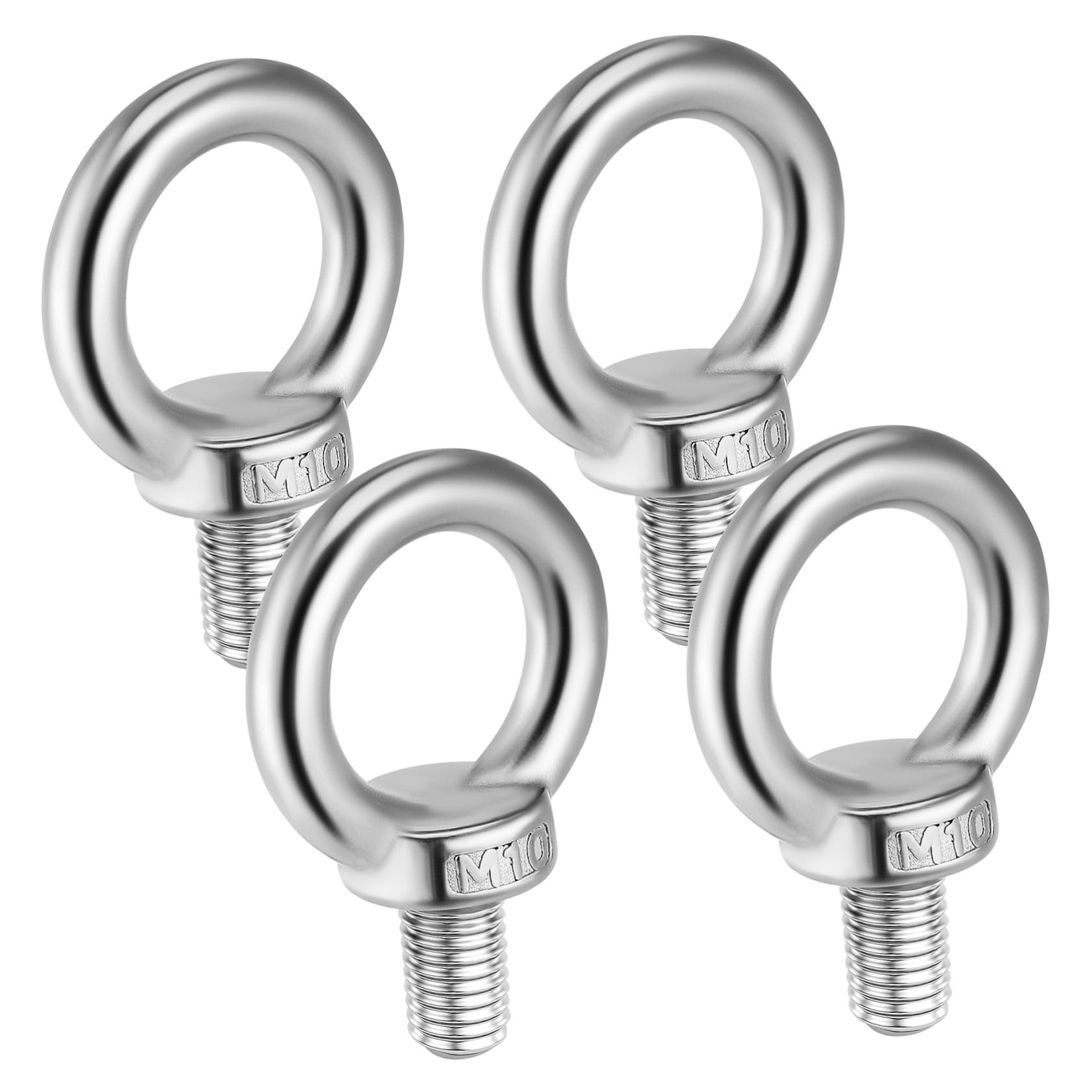 Balacoo 4 Pcs Stainless Steel Eyebolts Heavy Duty Lifting Eye Bolts for Outdoor Applications Threaded Design for Secure Rigging and Lifting Versatile Use High Strength for Heavy Loads