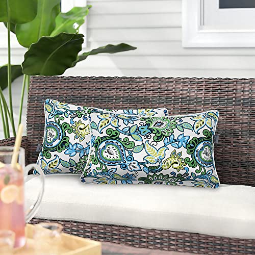 Pack of 2 Outdoor Waterproof Lumbar Rectangular Throw Pillow with