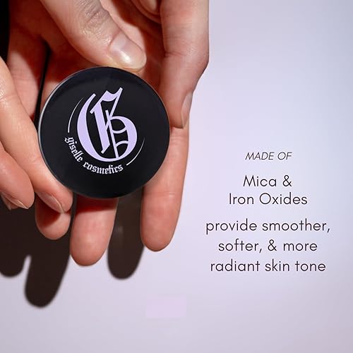 Miniatura 2 de Giselle Cosmetics Paleta de sombra de ojos mineral suelta color amarillo bebé, maquillaje orgánico con purpurina, mate y brillante, sombra de ojos