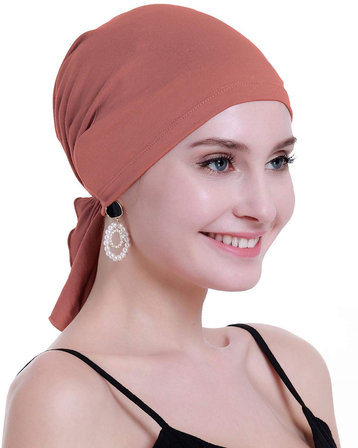 Osvyo Women's Bamboo Rust Red Bamboo Chemo Headscarf For Hair Loss - Cancer Slip On Headwear Turbans Hats Caps Sealed Packaging Rust Red