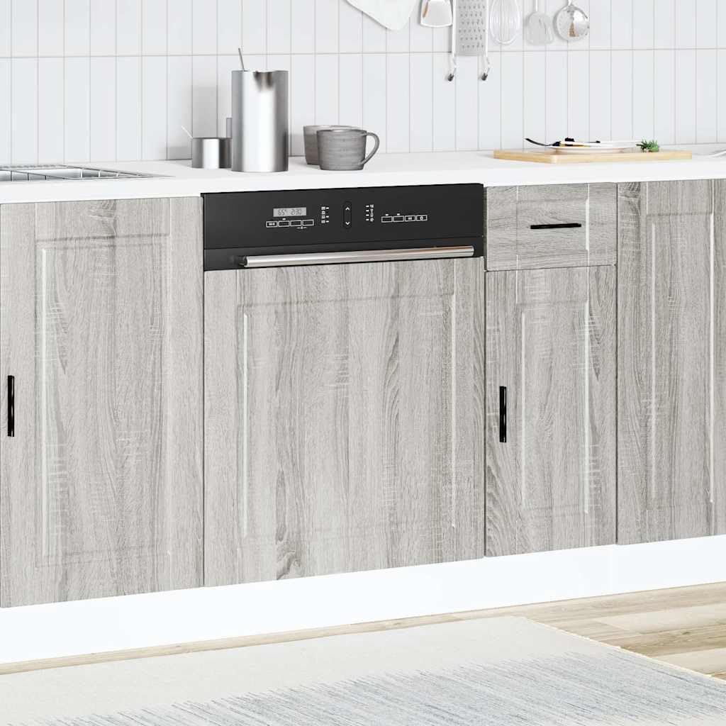 vidaXL Geschirrspülerblende Porto Grau Sonoma 60x1,5x57 cm, Geschirrspüler Frontblende, Geschirrspüler-Verkleidung, Geschirrspülerfront