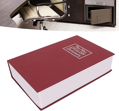 Miniatura 5 de plplaaoo - Caja fuerte para libros, caja fuerte de acero inoxidable con llave, caja de bloqueo de libro, diseño humanizado, alcancía protectora