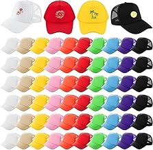 60 Pack Kids Trucker Hats – Sublimation Blank Mesh Baseball Caps, Assorted Colors DIY Hats for Boys & Girls Multi
