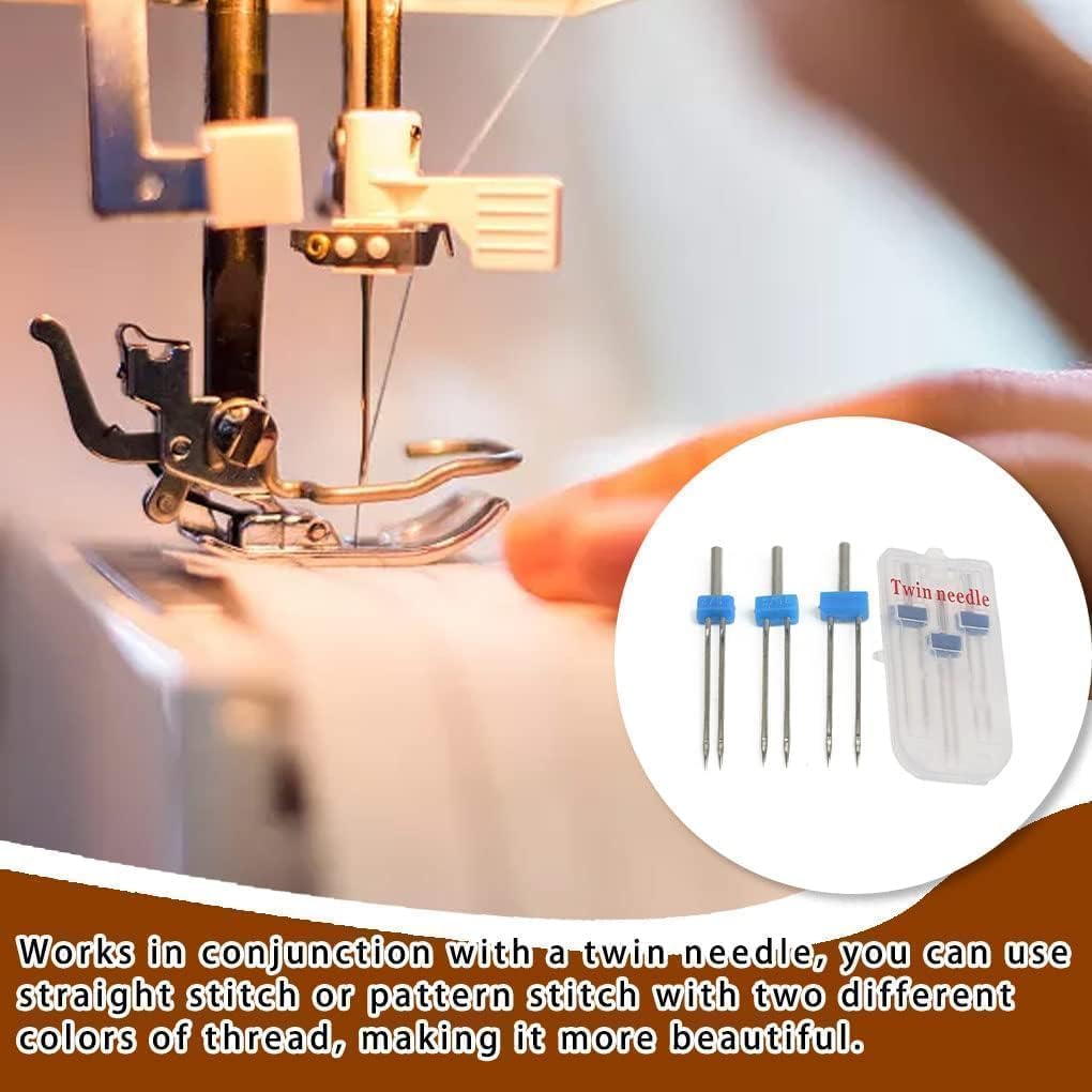 2 Spool Pins + Twin Needle Pack For Brother Sewing Machines (B373, B375, CE4000, Etc.)