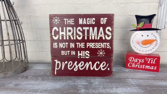 Rustic Wooden Christmas Sign - 8x8 Inch Wall Plaque With Holiday Quote, Farmhouse Home Decor - View #7