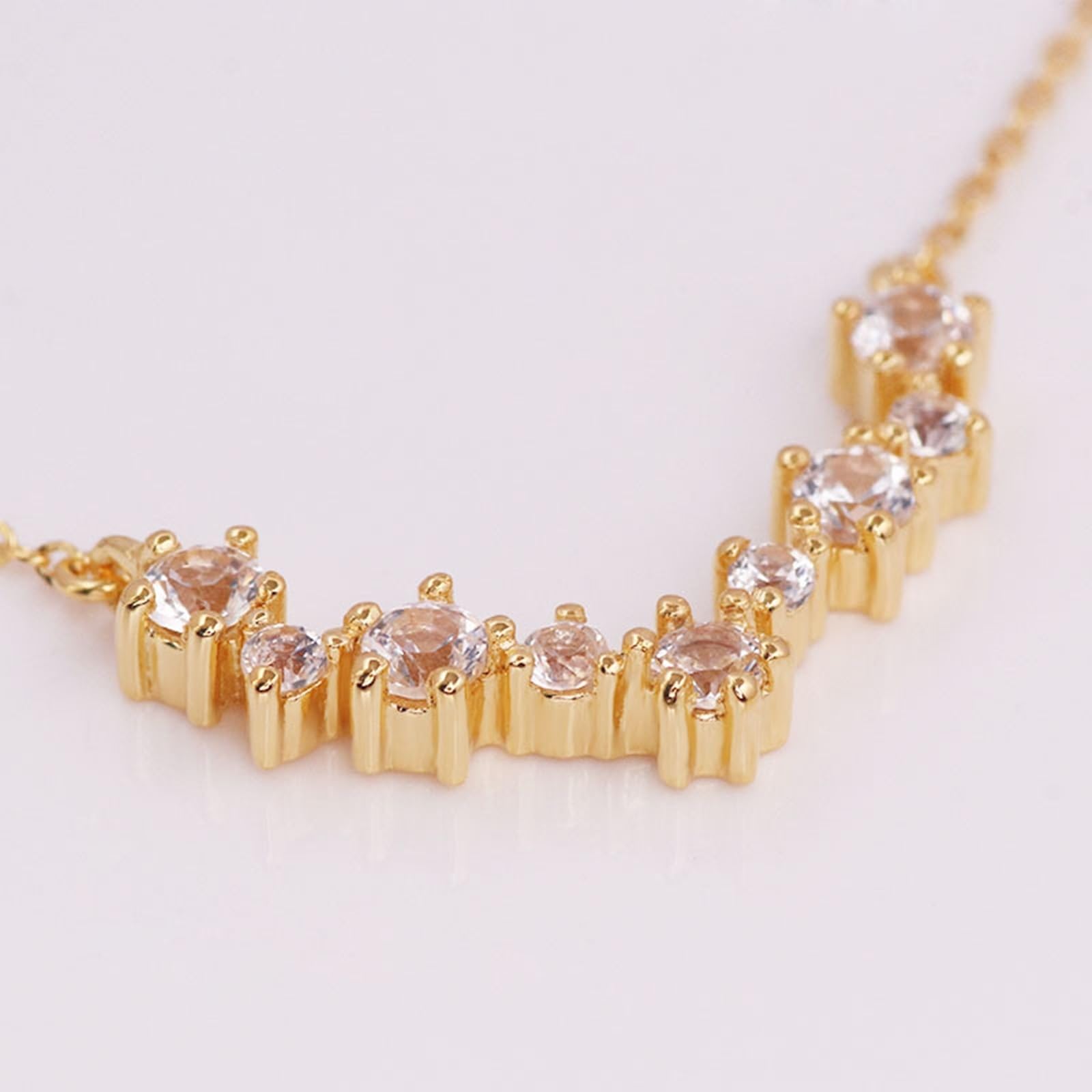 Epinki Collar Boda Oro 9K/14K/18K para Mujer, Moissanita Blanca Redonda Sencillo Piedra Colgante Joyeria Cadena 40+5CM