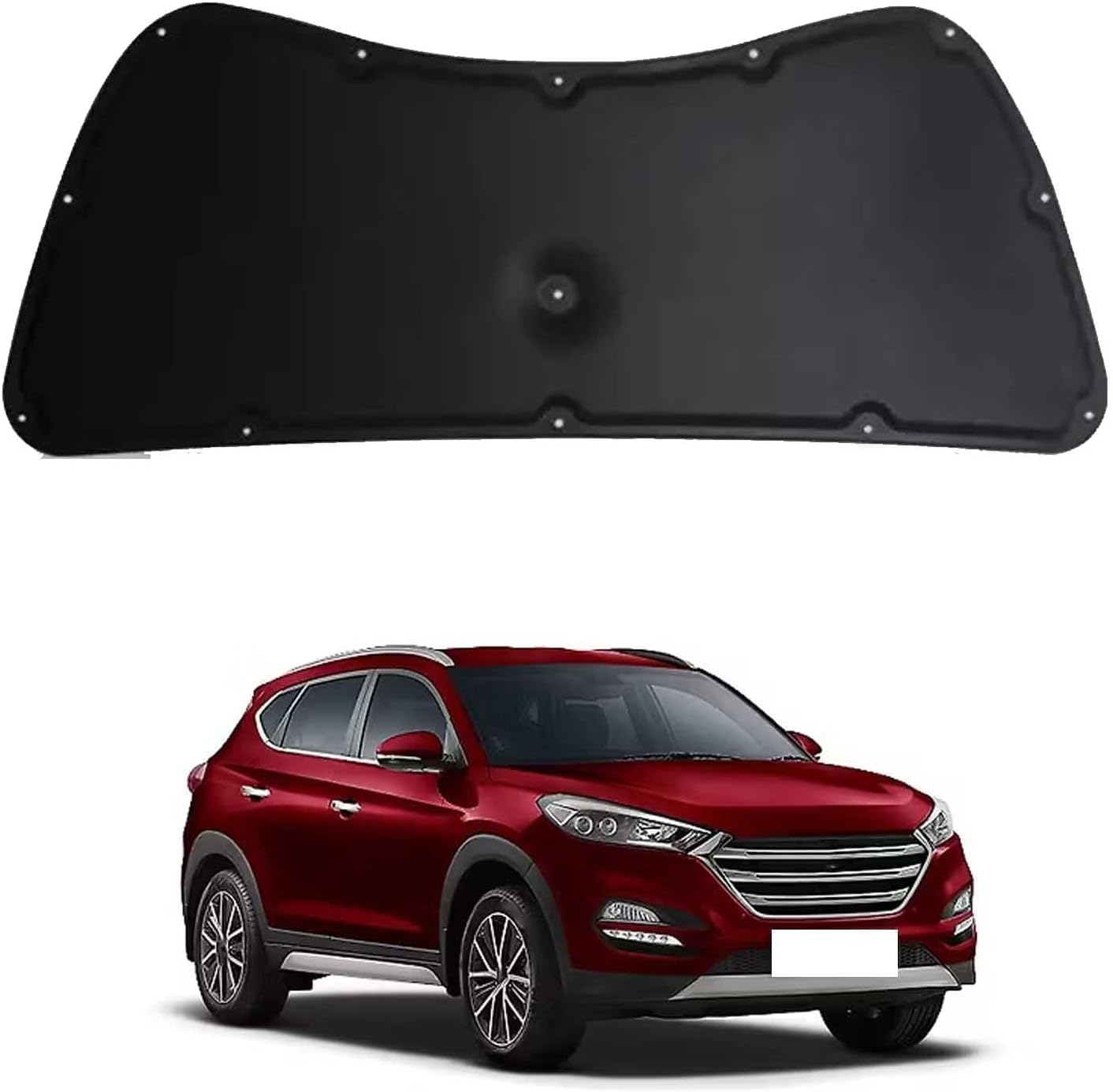 Bonnet Insulation Mat 10mm for Hyundai Tucson 2016-2018 OE: 81125D3000 – Fireproof Engine Sound Deadening & Heat Shield Acoustic Liner with Clips