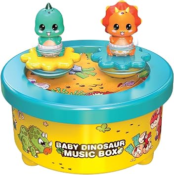 WEofferwhatYOUwant Baby Dinosaur Music Box Dancing Spinning Figures