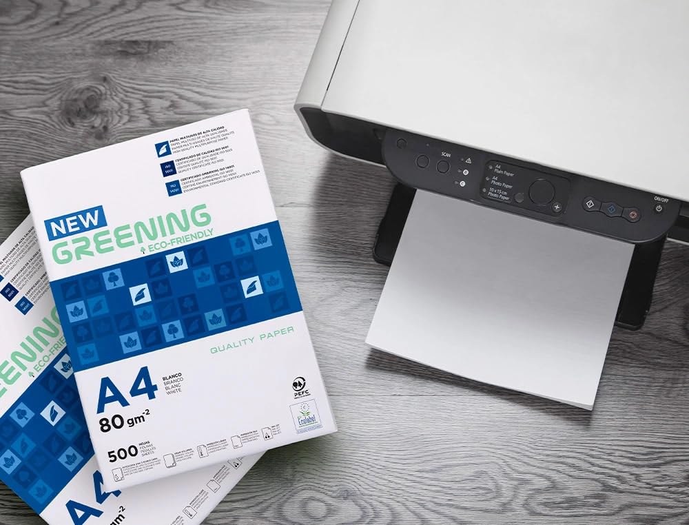 Papel Fotocopiadora Greening Din A4 80 Gramos 10 Paquetes de 500 Hojas