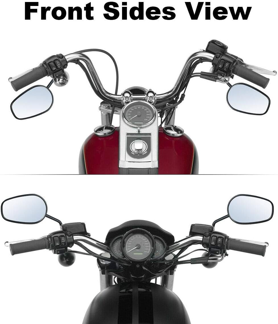 Green-L 8mm Thread Chrome Rear View Mirrors Fit for Harley Touring Models
