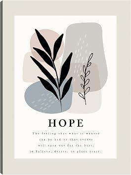 Fine Art Canvas Hope Canvas Wall Decor by Artist Willowbrook Fine Art for Living Room, Bedroom, Bathroom, Kitchen, Office, Bar, Dining & Guest Room - Ready to Hang - 15 in x 20 in