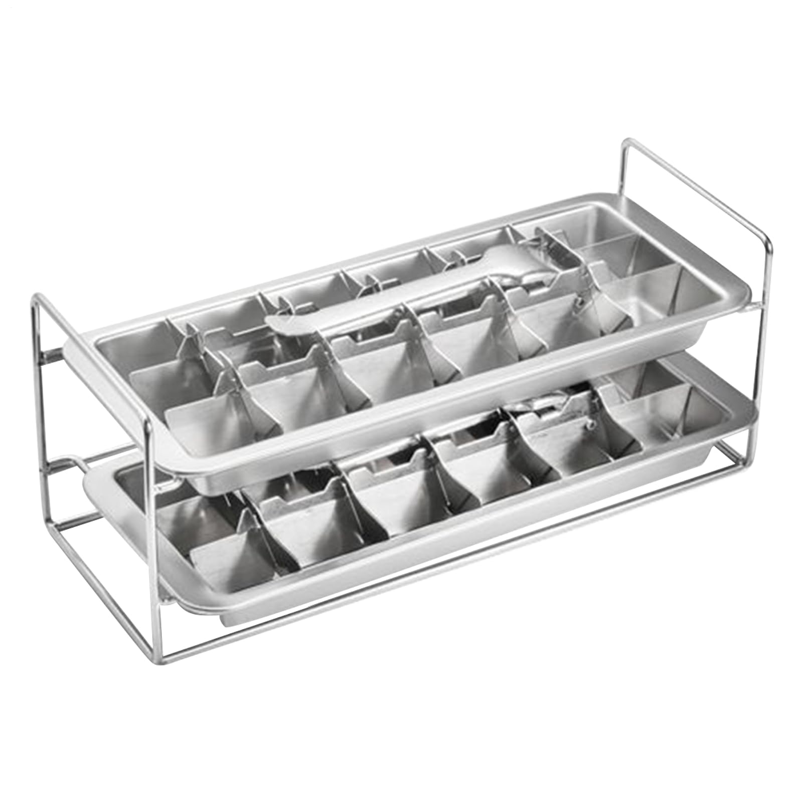 Moule à Glaçons en Acier Inoxydable Plateau Congélation 2 Niveaux en Acier