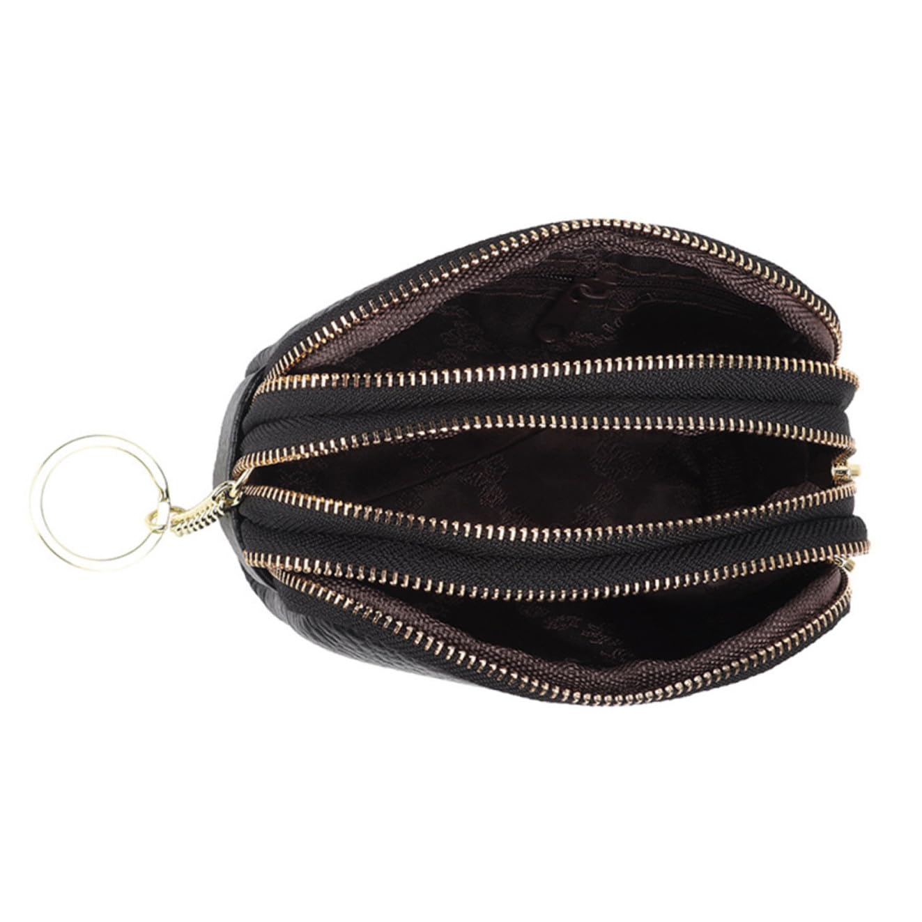 Porte-monnaie en cuir de vachette authentique noir pour homme au design compact épuré - 8
