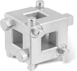 Brake Caliper Compression Tool, 3/8" Steel Brake Caliper Tool, Car Rear Disc Brake Caliper, Cube Piston Tool Adaptor, Universal Car Accessories (White)