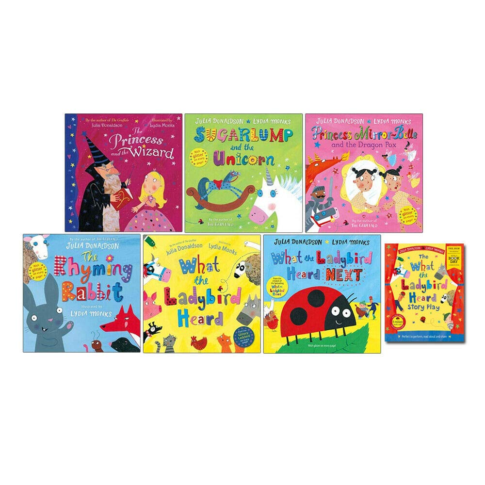 What the Ladybird Heard and other Stories 7 Books Collection Set by Julia donaldson & Lydia Monks (The Princess and the Wizard, The Rhyming Rabbit, What the Ladybird Heard Play World Book Day & More)