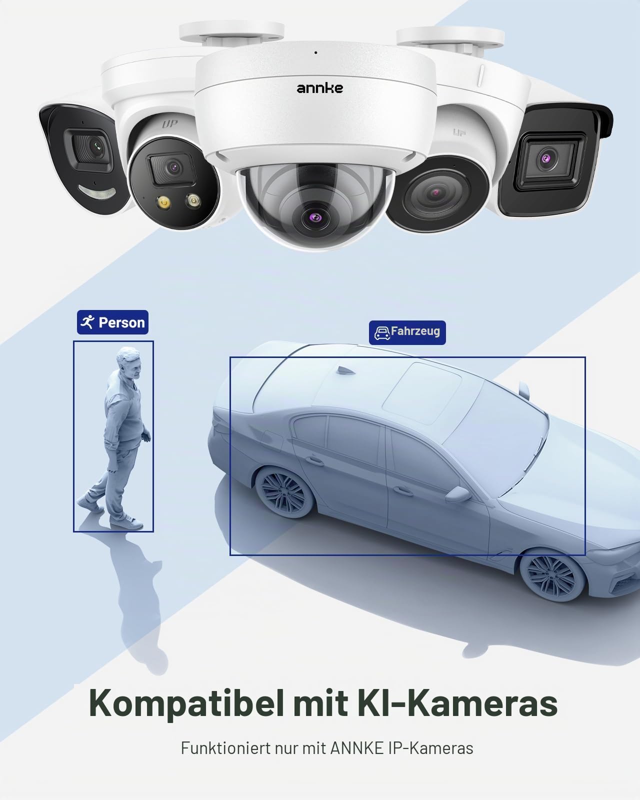 ANNKE 4K PoE 8CH NVR,PoE Network Video Rekorder mit 2TB Festplatte, H.265+ Kompression Videoüberwachung für 8MP/5MP/4MP/1080p HD IP Kamera, unterstützt Alarm-Push, Mehrfach-Login-Schutz