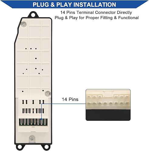 Miniatura 4 de Obaee Interruptor de ventana maestro – Botón de control de energía del lado del conductor delantero izquierdo – Compatible con Toyota Camry 97-01 y