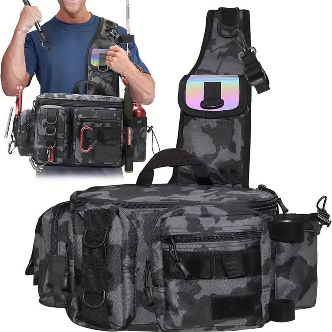 Valigia per attrezzatura da pesca, borsa a tracolla, impermeabile, scatola portaoggetti EN8