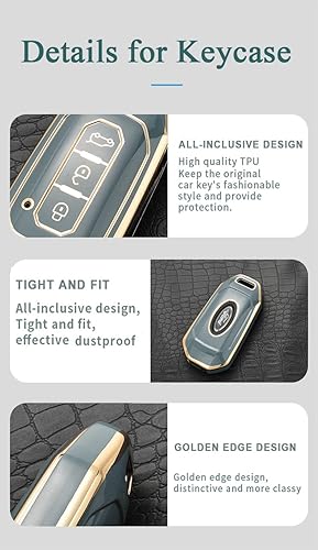 Miniatura 6 de SANRILY Cubierta de llave de coche para Ford, Beige