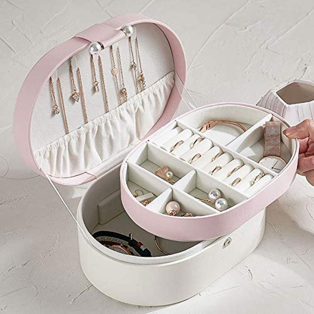 Schmuckschatulle - Schmuckschatulle für Frauen, Schmuckschatulle mit Fächern für Halsketten, Schmuck-Organizer mit Schloss, Schmuckhalter für Ohrringe, Armbänder, Ringe, Präsentationsgeschenke