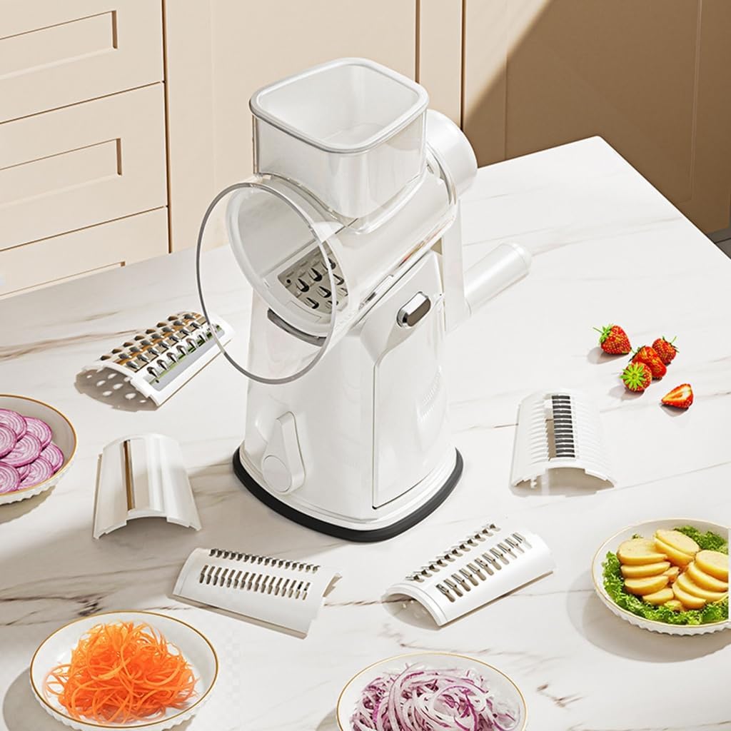 5 In 1 Interchangeable Vegetable Slicer Manual Operate Hand Cranked Grater For Small Apartments And Dorms