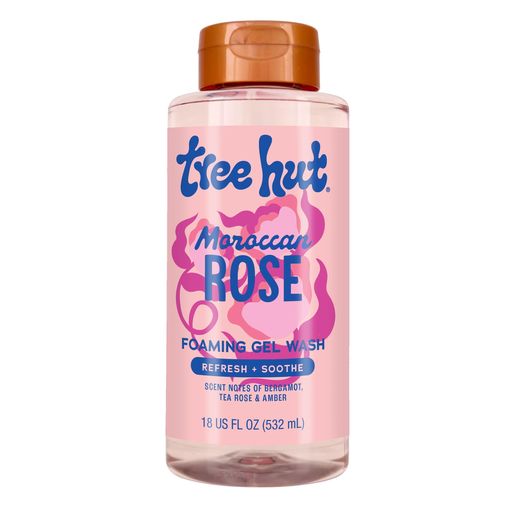 Tree Hut Moroccan Rose Nourishing & Moisturizing Foaming Gel Wash, 18 oz., Hydrating