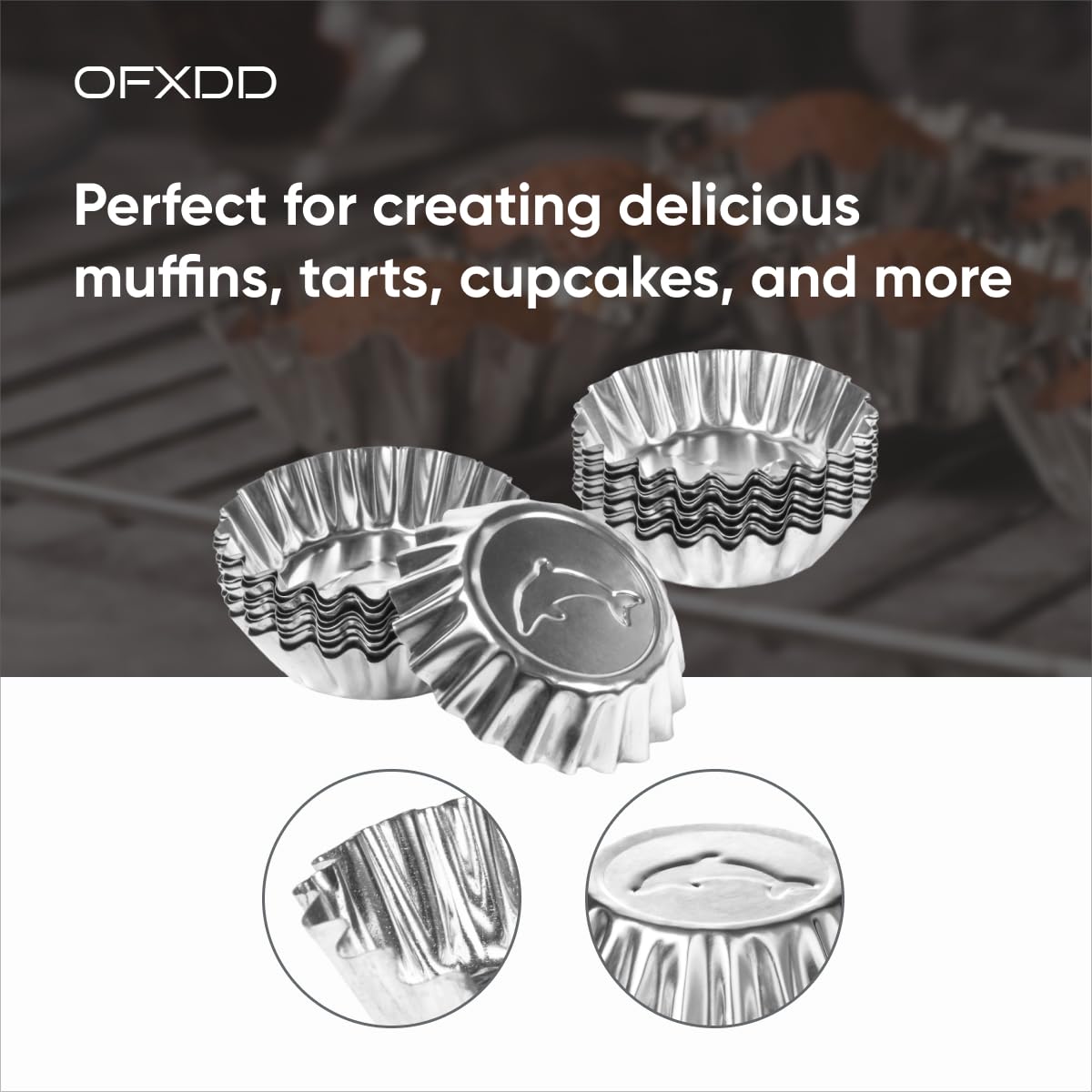 Stampini Per Crostate 30 Pezzi - Acciaio Inox Antiaderente, 7.2x5x2cm, Per Muffin E Dolci - Foto 4