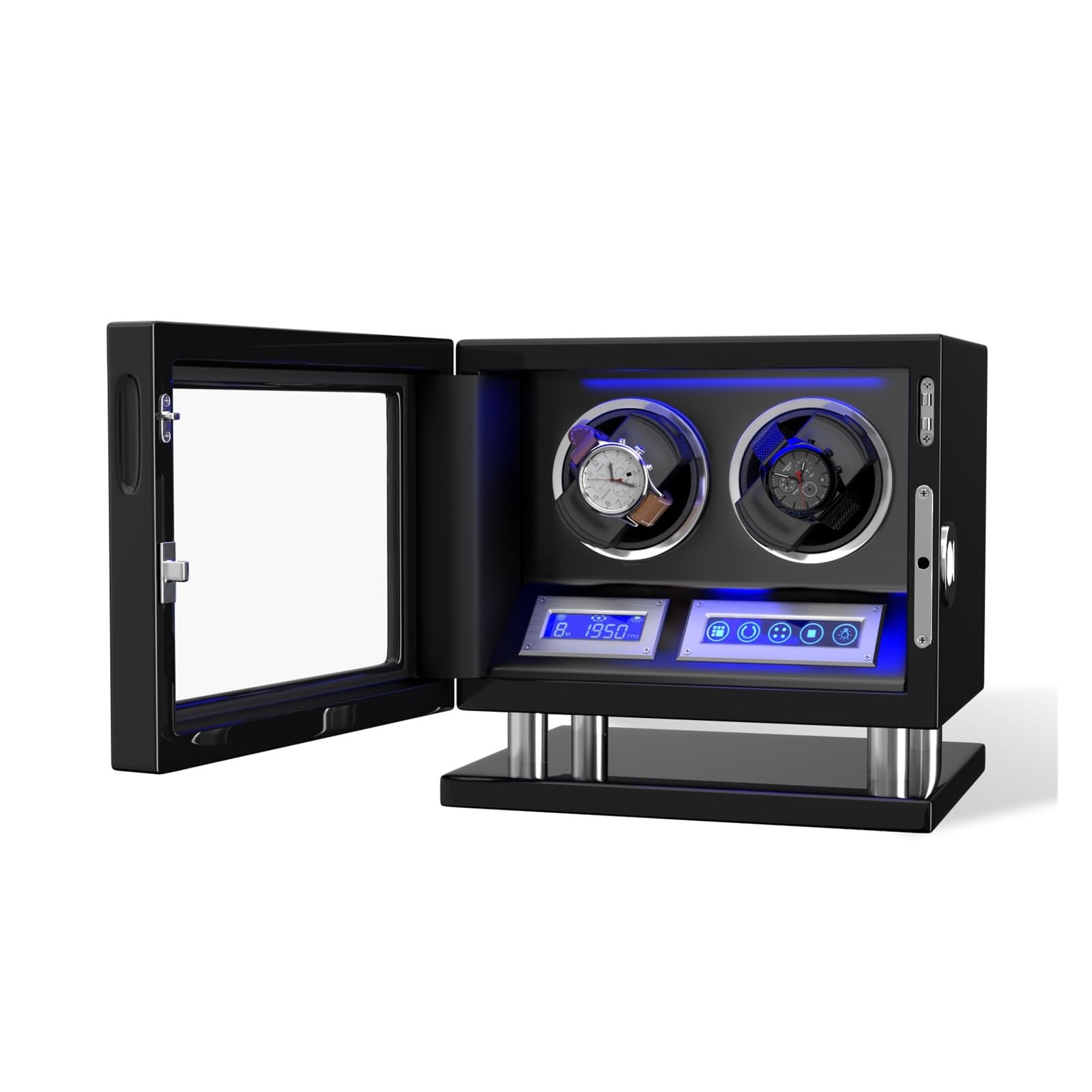 Cassetta di sicurezza Avvolgitore Automatico For Orologi Con Sblocco E Impronte Digitali Con Slot 3/4/6/8/12 Touchscreen Telecomando Cassaforte For Orologi Con Motore(2 winders)