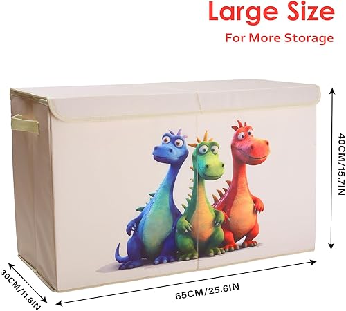 Miniatura 2 de Caja de juguetes con tapa abatible para niños, caja de almacenamiento de juguetes Oxford plegable grande con asas para niños, caja de juguetes