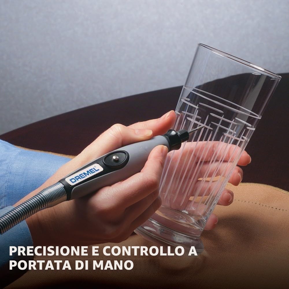 Dremel 225-01 - Accessorio rotativo con impugnatura comoda e cavo lungo 91,4 cm, per incisione, lucidatrice e mini levigatrice; ideale per incisioni in metallo, scultura in legno e lucidatura di gioielli